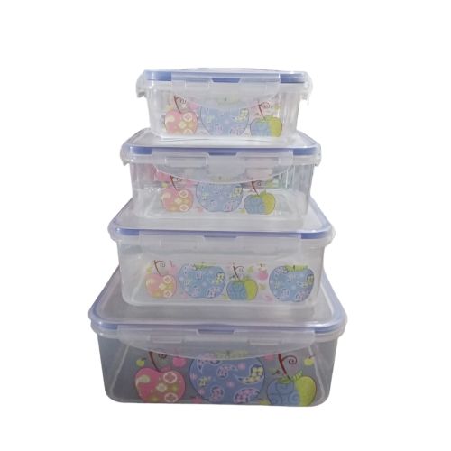 CONJUNTO DE POTES RETANGULAR FRATELLI DECORADO