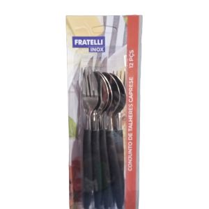 CONJUNTO DE TALHER CAPRESE 12 PÇS PRETO FRATELLI