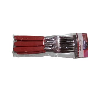 GARFO DE MESA NEW CAPRESE VERMELHO 06PCS