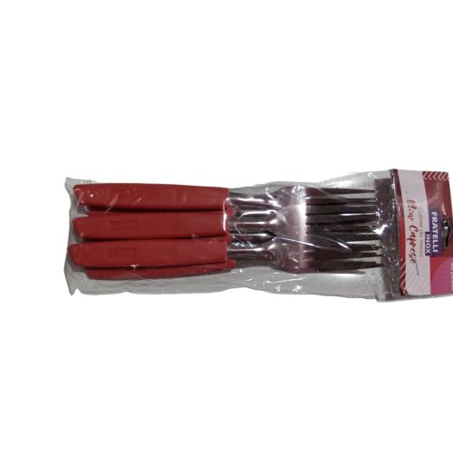 GARFO DE MESA NEW CAPRESE VERMELHO 06PCS