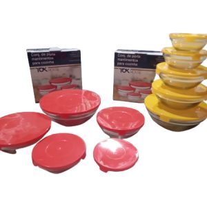 PORTA MANTIMENTO DE VIDRO KIT COM 5 PÇS CORES SORTIDAS TOK HOUSE