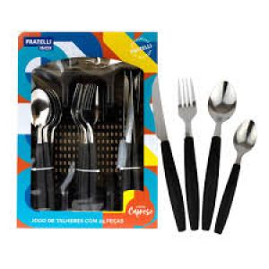 JOGO DE TALHERES 25 PÇS CAPRESE PRETO FRATELLI