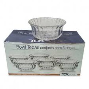 TIGELA BOWL TEBAS DE VIDRO 250ML COM 6 PEÇAS TOK HOUSE