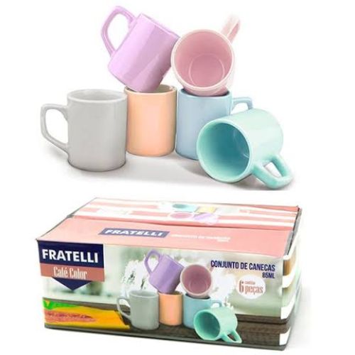 CANECA CAFE COLOR 85ML 6PÇS FRATELLI