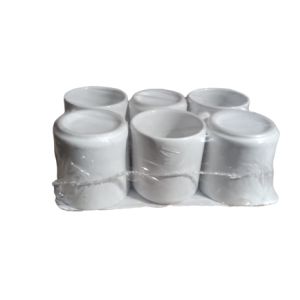 CONJUNTO CAFÉ CANEQUINHA BRANCA 6 PÇS 60ML HR PORCELANAS