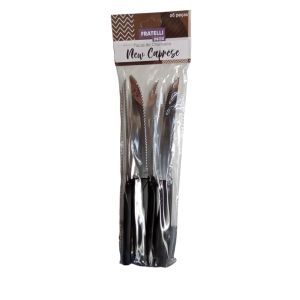 FACA DE CHURRASCO NEW CAPRESE PRETO 06PCS FRATELLI