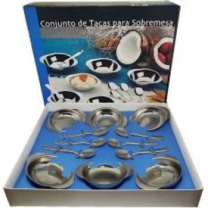 CONJUNTO DE TAÇAS PARA SOBREMESA MEGA INOX