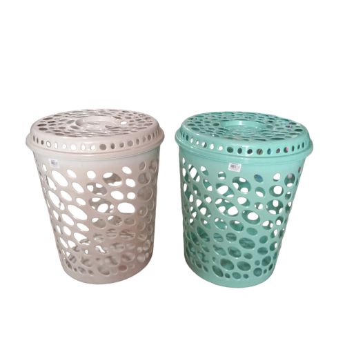 CESTO ROUPA COM TAMPA 50L  NOVO ICASA