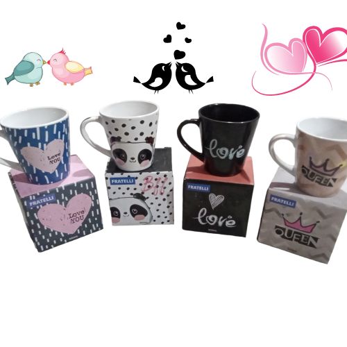 CANECA CONICAL AMOR E MIMOS 300ML FRATELLI