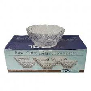 TIGELA DE VIDRO BOWL CAIRO 350ML COM 6 PEÇAS TOK HOUSE