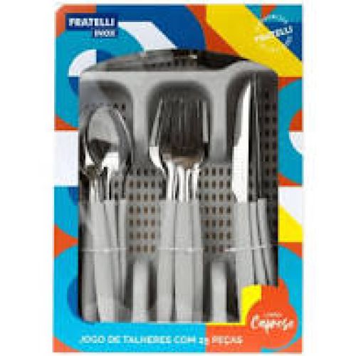 JOGO DE TALHERES 25 PÇS CAPRESE CINZA FRATELLI