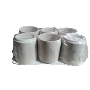 CONJUNTO CAFÉ CANEQUINHA BEGE 6 PÇS 60ML HR PORCELANAS